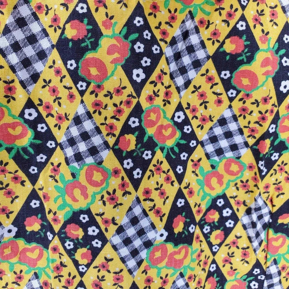 Vintage Apron Retro Floral Gingham Plaid Cottagecore Farmhouse Holly Hobbie